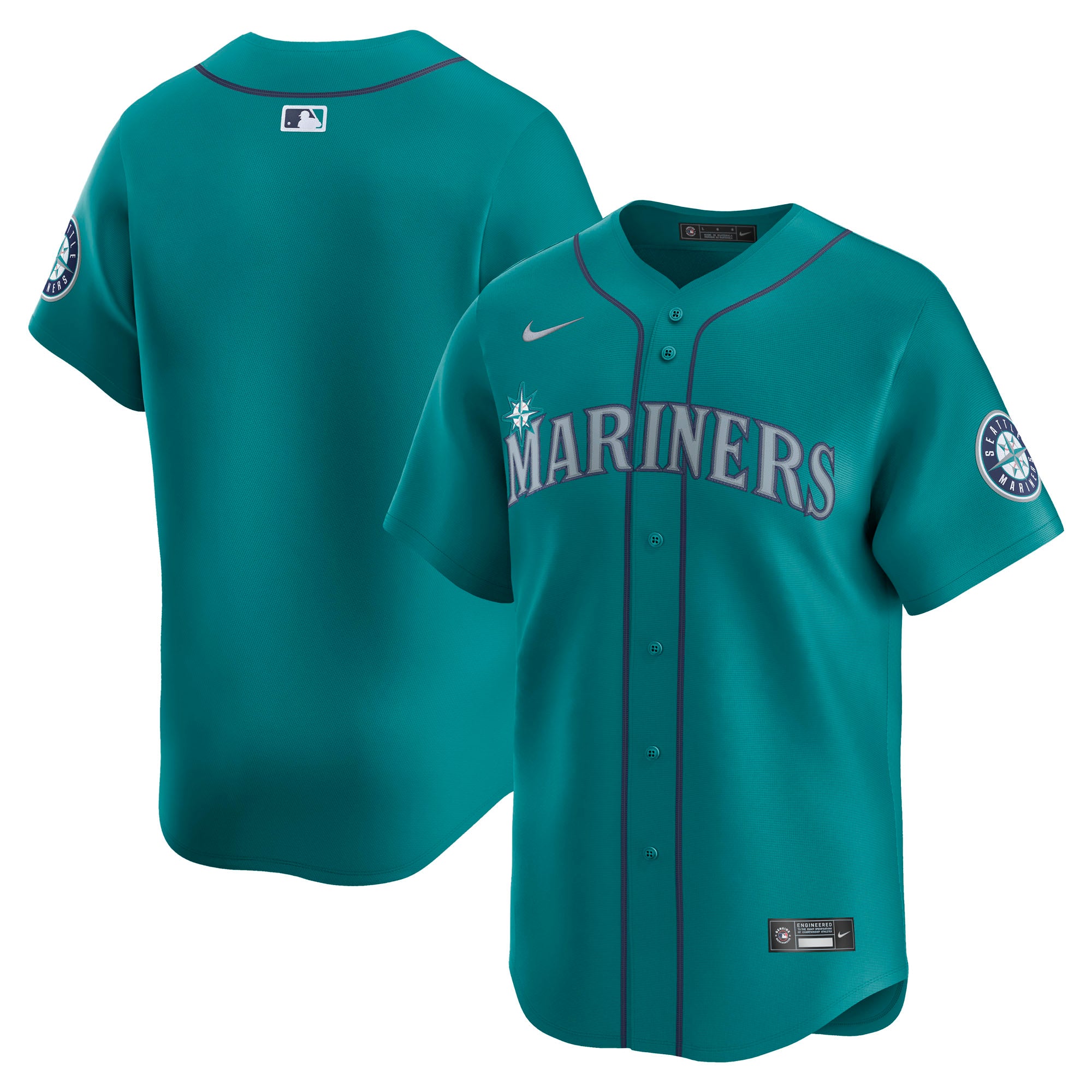 Seattle Mariners Nike Road Limited Jersey - Navy/Aqua - Image 6
