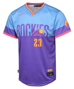 Alternative view of Kris Bryant Colorado Rockies Nike Youth 2025 City Connect Limited Player Jersey - Purple/Light Blue