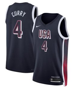 Stephen Curry #4 USA Men¡¯s National Team USA 2024 OLYMPIC JERSEYS - Navy