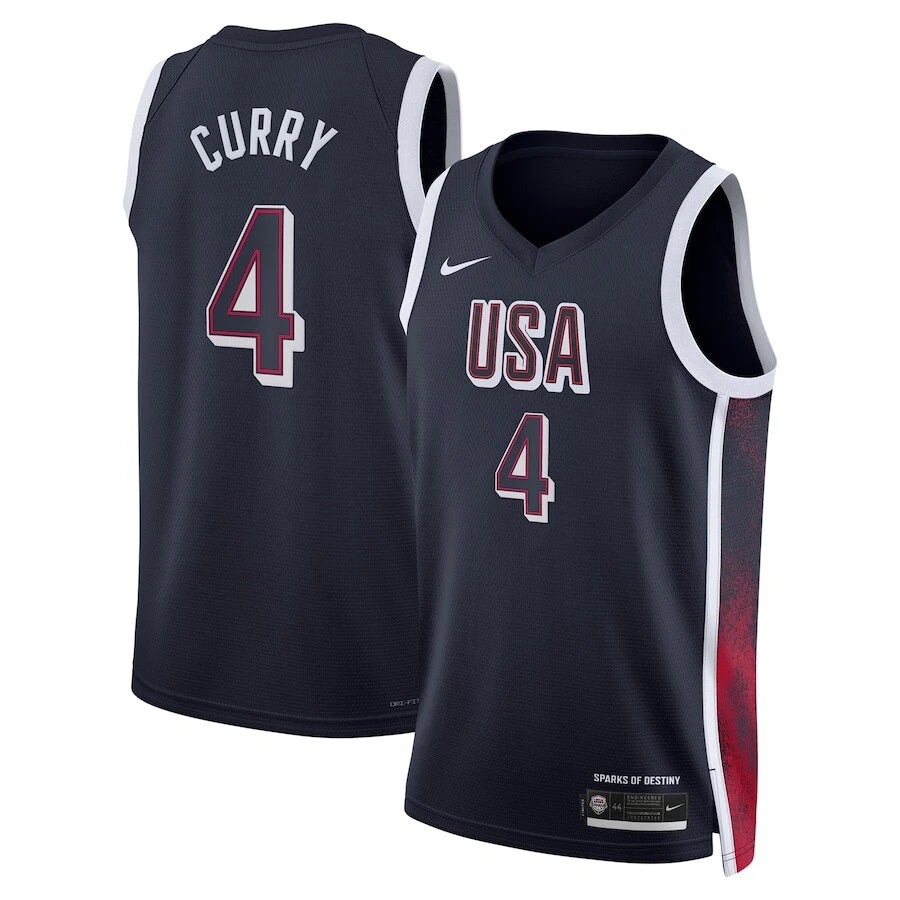 Stephen Curry #4 USA Men¡¯s National Team USA 2024 OLYMPIC JERSEYS - Navy