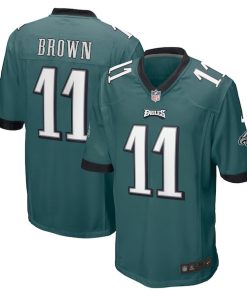 Alternative view of A.J. Brown Philadelphia Eagles Nike Player Game Jersey - Midnight Green/White