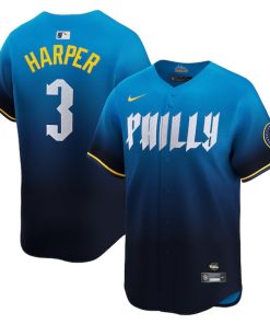 Bryce Harper Philadelphia Phillies Nike 2024 City Connect Limited Player Jersey - Blue