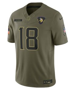 Alternative view of Justin Jefferson Minnesota Vikings Nike 2025 Salute to Service Limited Jersey - Olive