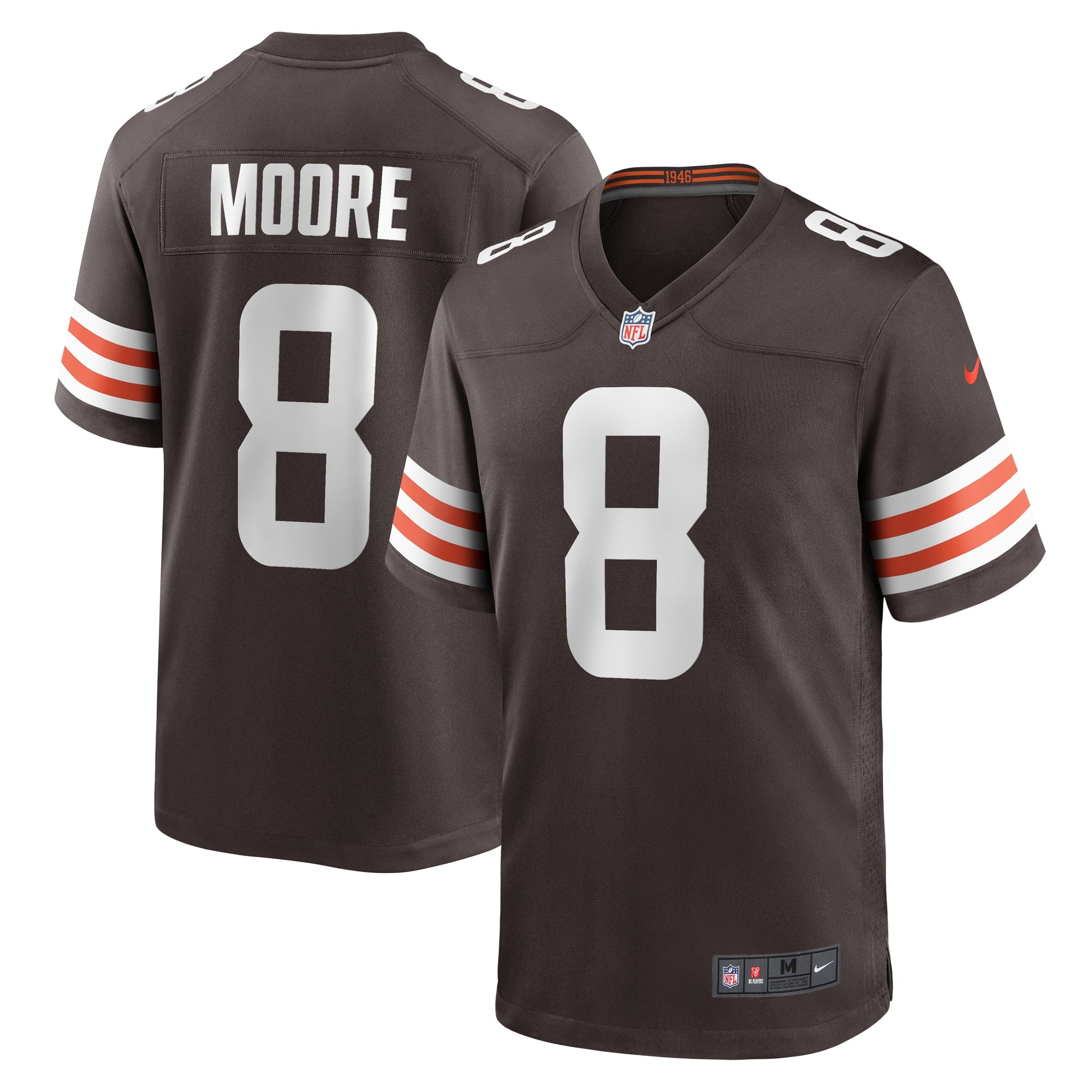 Elijah Moore Cleveland Browns Nike Team Game Jersey - White/Brown - Image 6