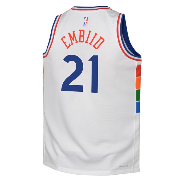 Joel Embiid Philadelphia 76ers Nike Youth 2024/25 Swingman Player Jersey - City Edition - White - Image 3