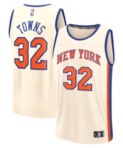 Karl-Anthony Towns New York Knicks  2025/26 City Edition Fast Break Jersey - Cream