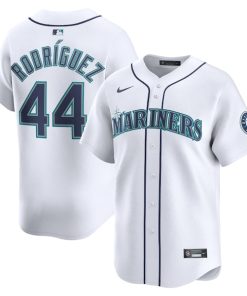 Men's Seattle Mariners Julio Rodr¨ªguez Nike Home Limited Player Jersey- White/Teal