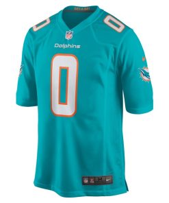 Alternative view of Braxton Berrios Miami Dolphins Nike Game Jersey - Aqua