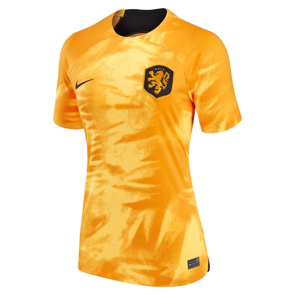 Netherlands National Team Nike Women's 2022/23 Home Breathe Stadium Replica Blank Jersey - Orange - Image 2