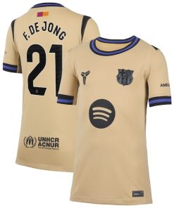 Frenkie de Jong Barcelona Nike Youth 2025/26 Away Stadium Replica Jersey - Gold