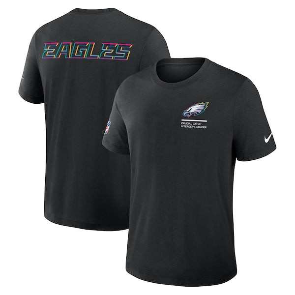 Philadelphia Eagles Nike Tall 2025 NFL Crucial Catch Tri-Blend Dri-FIT T-Shirt - Black - Image 4