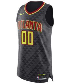 Alternative view of Atlanta Hawks Nike Authentic Custom Jersey Black - Icon Edition