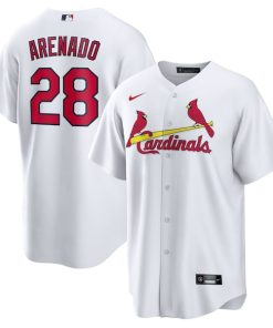 Alternative view of Nolan Arenado St. Louis Cardinals Nike Home Official Replica Player Jersey - White/Cream/Light Blue/Red