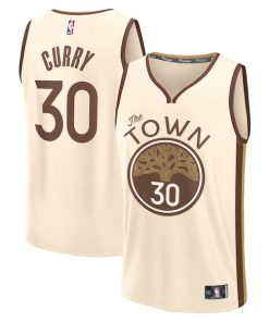 Stephen Curry Golden State Warriors  Youth 2025/26 City Edition Fast Break Jersey - Tan