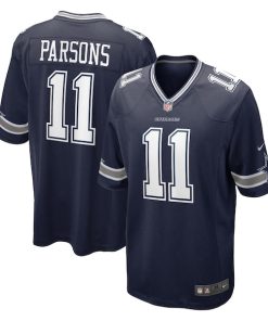 Alternative view of Micah Parsons Dallas Cowboys Nike Game Jersey - Navy/White