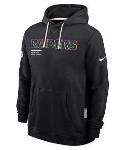 Alternative view of Las Vegas Raiders Nike 2025 NFL Crucial Catch Sideline Standard Issue Dri-FIT Hoodie - Black