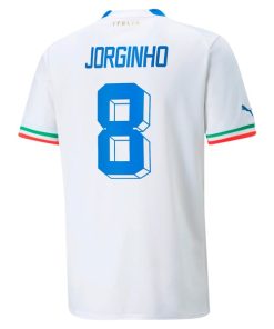 Alternative view of Jorginho Italy National Team Puma Youth 2022/23 Away Replica Player Jersey - White