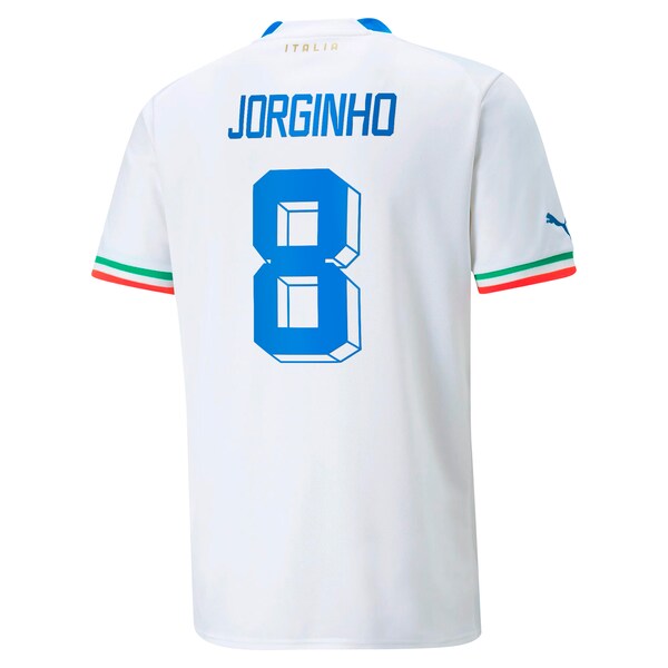 Jorginho Italy National Team Puma Youth 2022/23 Away Replica Player Jersey - White - Image 2