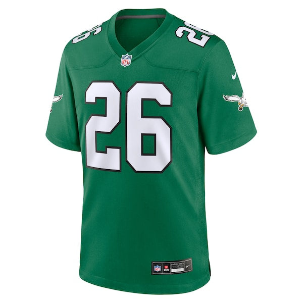 Saquon Barkley Philadelphia Eagles Nike Alternate Game Jersey - Kelly Green/Black/Green/White - Image 3
