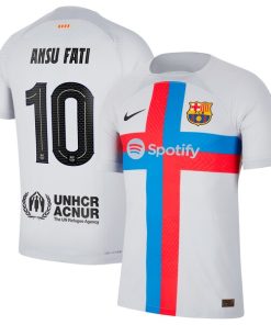 Ansu Fati Barcelona Nike 2022/23 Third Vapor Match Authentic Player Jersey - Gray
