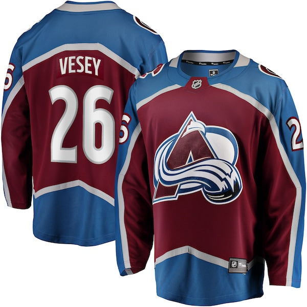 Jimmy Vesey Colorado Avalanche Home Breakaway Jersey - Burgundy