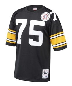 Alternative view of Joe Greene Pittsburgh Steelers 1975 Authentic Throwback Retired Player Jersey - Black