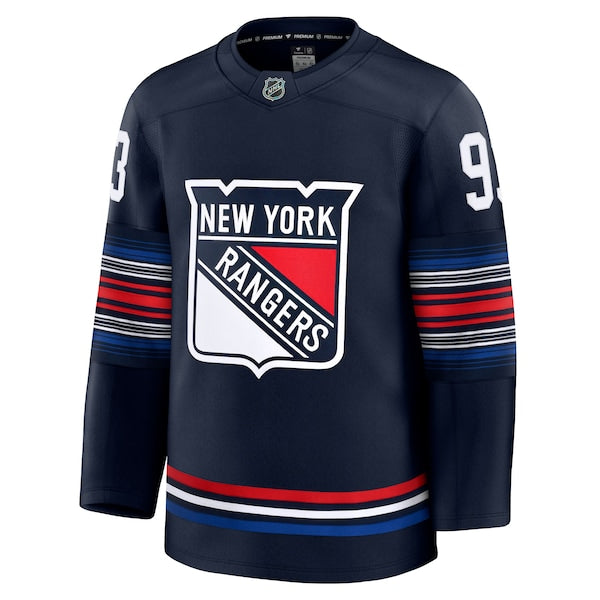Mika Zibanejad New York Rangers Alternate Premium Jersey - Navy/Blue/White - Image 6