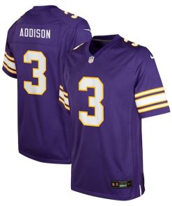 Jordan Addison Minnesota Vikings Nike Youth Alternate Player Game Jersey - Purple