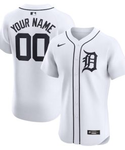 Detroit Tigers Nike Home Elite Custom Jersey - White