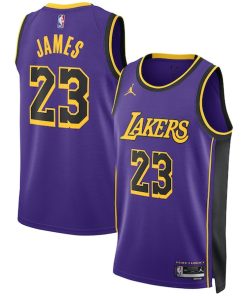 LeBron James Los Angeles Lakers Jordan Brand Unisex Swingman Jersey - Statement Edition - Purple