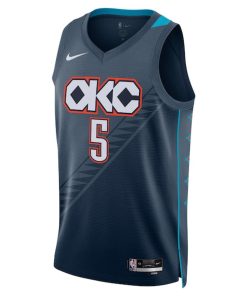 Alternative view of Luguentz Dort Oklahoma City Thunder Nike Unisex 2025/26 Swingman Jersey - Navy - City Edition