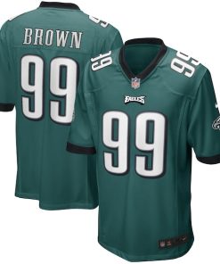 Jerome Brown Philadelphia Eagles Nike Game Retired Player Jersey - Midnight Green