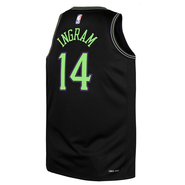 Brandon Ingram New Orleans Pelicans Nike Youth Swingman Replica Jersey - City Edition - Black - Image 3