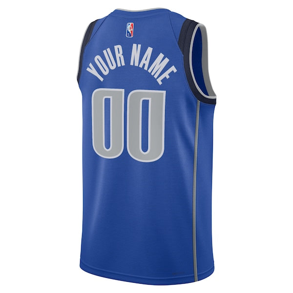 Dallas Mavericks Nike 2021/22 Diamond Swingman Custom Jersey - Icon Edition - Blue - Image 3