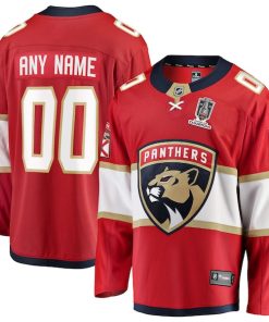 Florida Panthers 2025 Stanley Cup Champions Breakaway Custom Jersey - Red