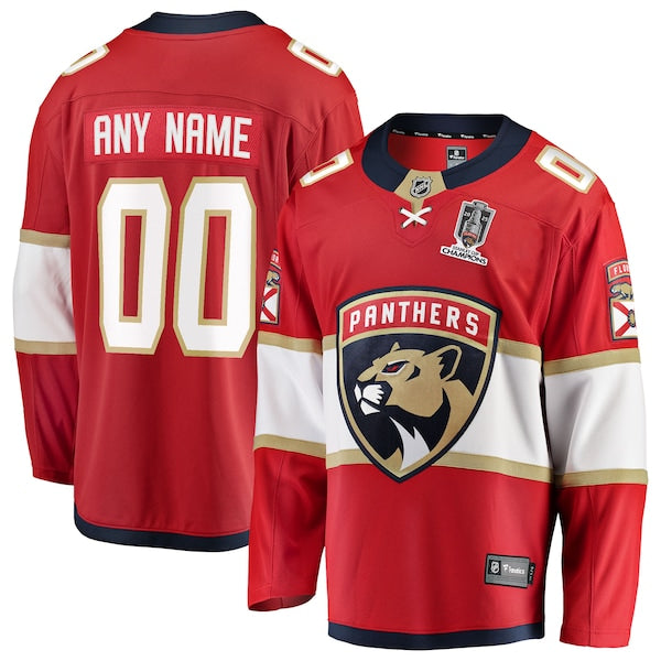 Florida Panthers 2025 Stanley Cup Champions Breakaway Custom Jersey - Red