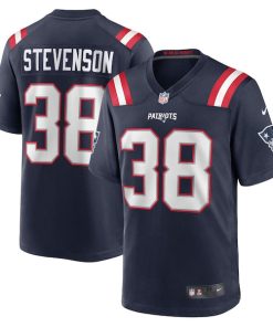 Alternative view of Rhamondre Stevenson New England Patriots Nike Game Jersey - Navy/Red/White