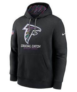 Alternative view of Atlanta Falcons Nike 2024 NFL Crucial Catch Club Pullover Hoodie - Black