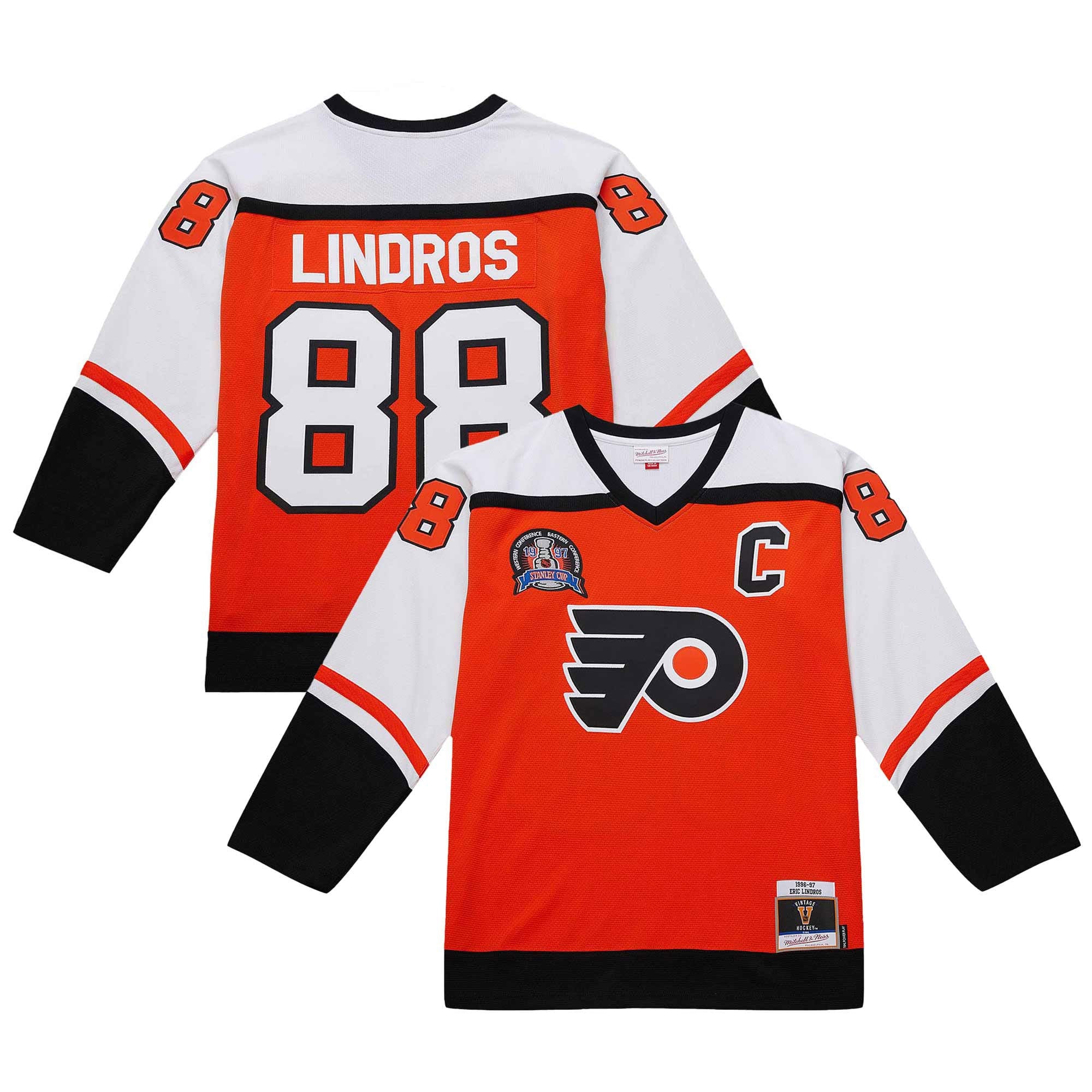 Eric Lindros Philadelphia Flyers 1996-97 Power Play Jersey - White/Orange - Image 9