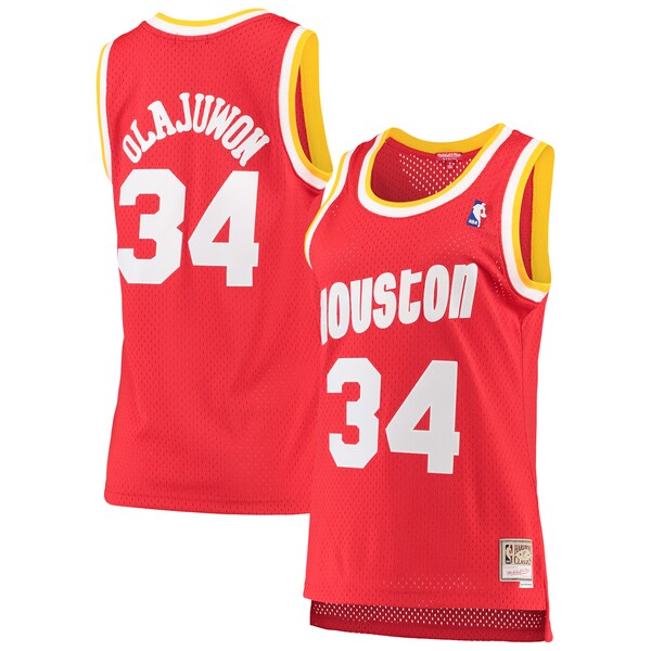 Hakeem Olajuwon Houston Rockets Women's 1993/94 Hardwood Classics Swingman Jersey - Red/Navy - Image 2