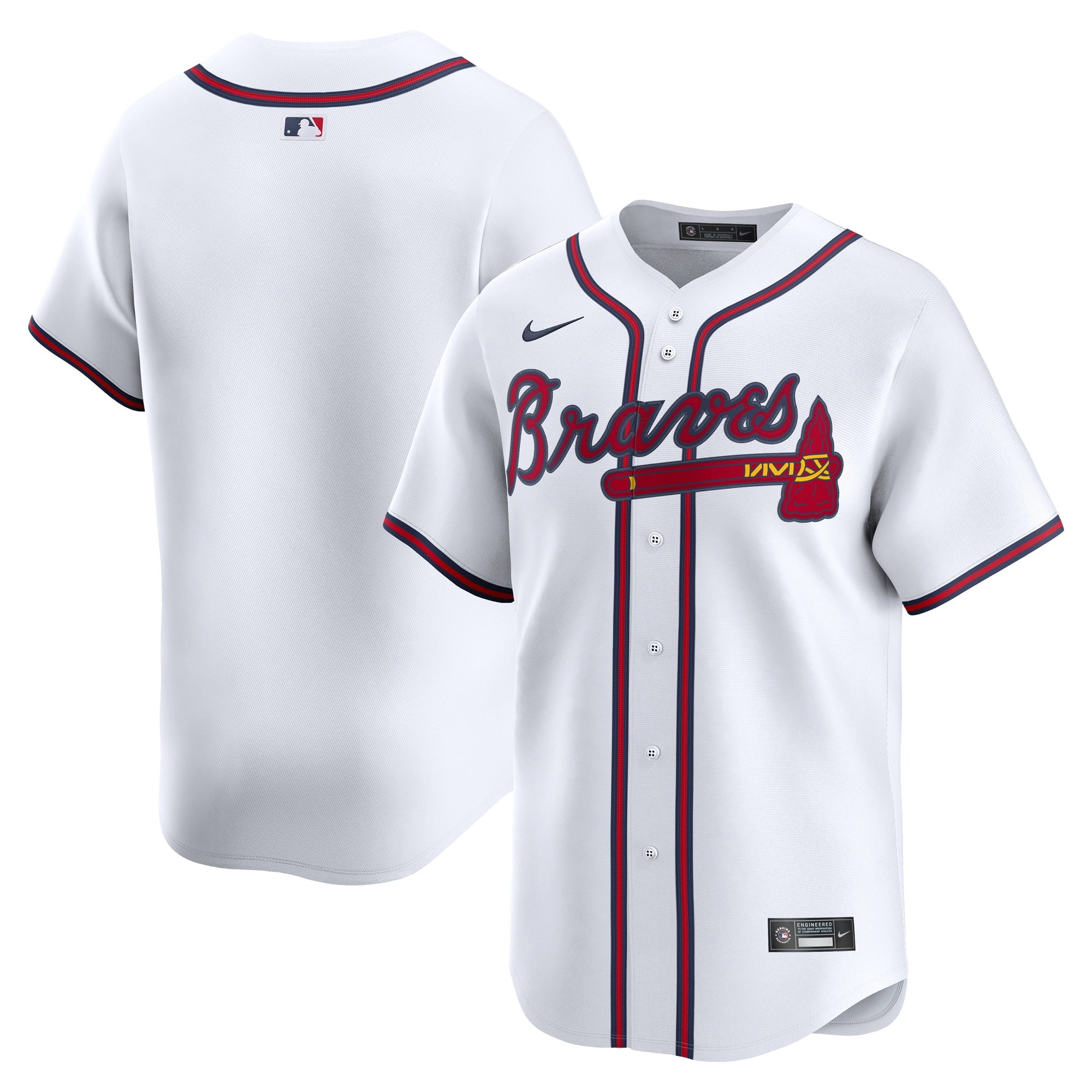 Atlanta Braves Nike Alternate Limited Jersey - Red/White - Image 5