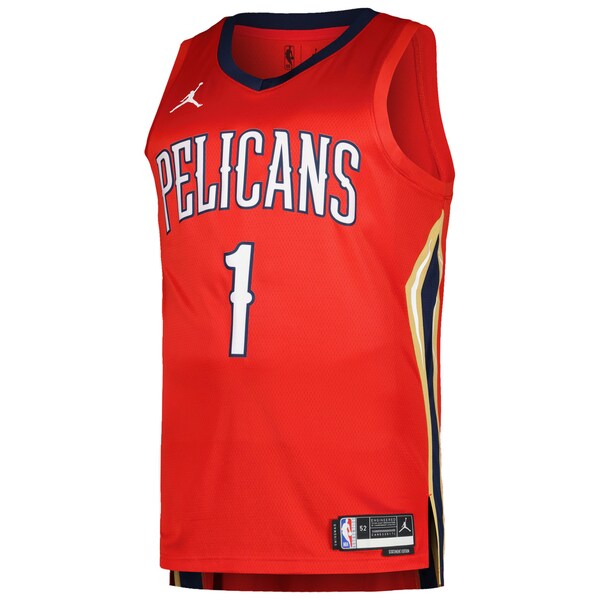 Zion Williamson New Orleans Pelicans Jordan Brand Swingman Player Jersey - Statement Edition - Red - Image 2