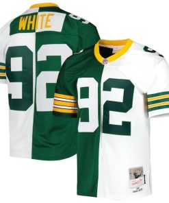 Reggie White Green Bay Packers 1996 Split Legacy Replica Jersey - Green/White