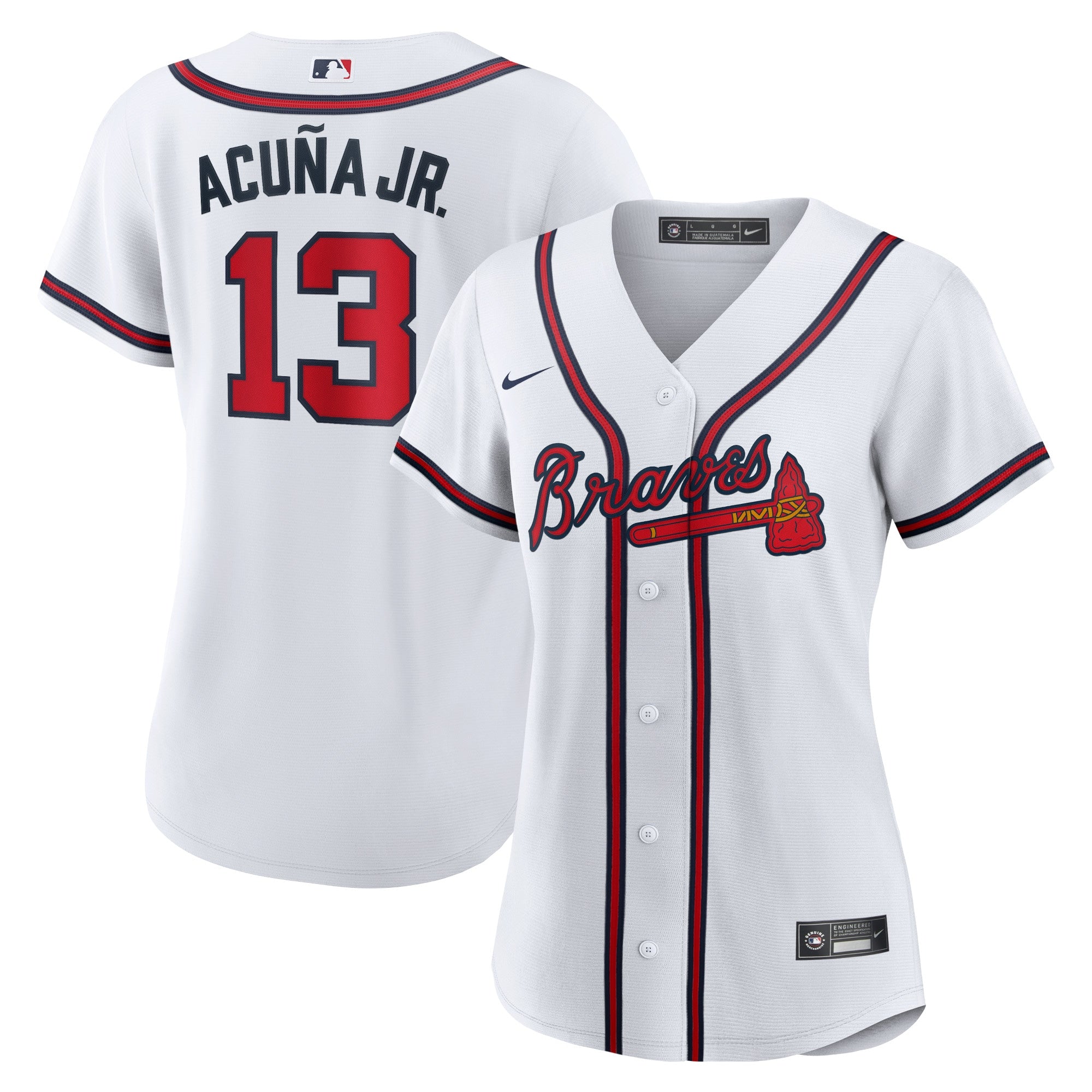 Ronald Acuna Jr. Atlanta Braves Nike Women's Alternate Replica Player Jersey - Navy/White - Image 6