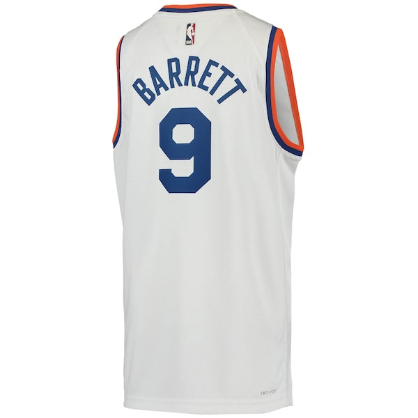 RJ Barrett New York Knicks Nike Youth 2021/22 Swingman Player Jersey - Classic Edition - White - Image 3