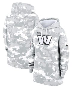 Washington Commanders Nike Women's 2024 Salute To Service Club Fleece Pullover Hoodie - Arctic Camo
