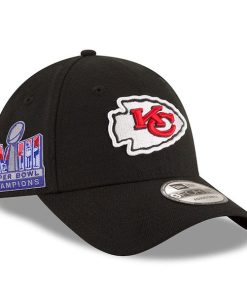Kansas City Chiefs New Era Super Bowl LVIII Champions Side Patch 9FORTY Adjustable Hat - Black