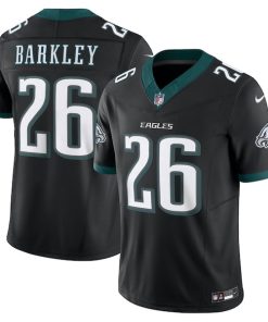Alternative view of Saquon Barkley Philadelphia Eagles Nike Vapor F.U.S.E. Limited Jersey - Black/Green/Kelly Green