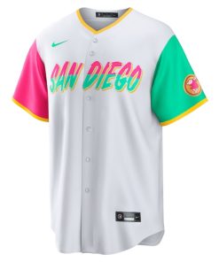 Alternative view of Manny Machado San Diego Padres Nike 2022 City Connect Replica Player Jersey - White