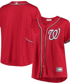 Washington Nationals Women's Plus Size Alternate Replica Team Jersey - Red